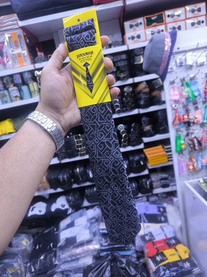 ست کراوات پوشت بوته جقه طوسی طراحی مینی‌مال شیک هندی کد 2