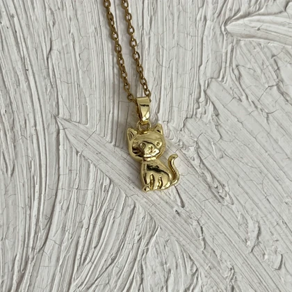 گردنبند گربه مینیمال در دو مدل رنگ ثابت