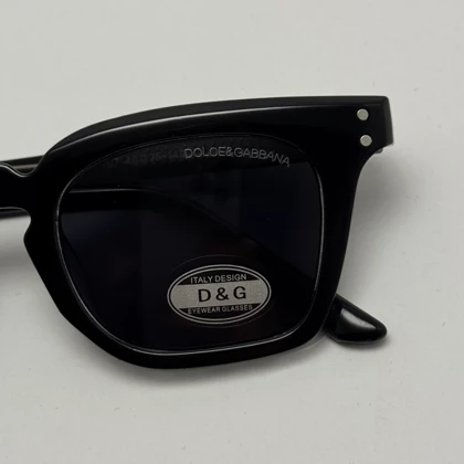 عینک آفتابی پلاریزه دولچه گابانا DOLCE GABBANA دسته سیم کشی شده لولا فنر مشکی کد 7707