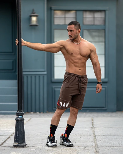 شلوارک بگ ورزشی JORDAN قهوه ای