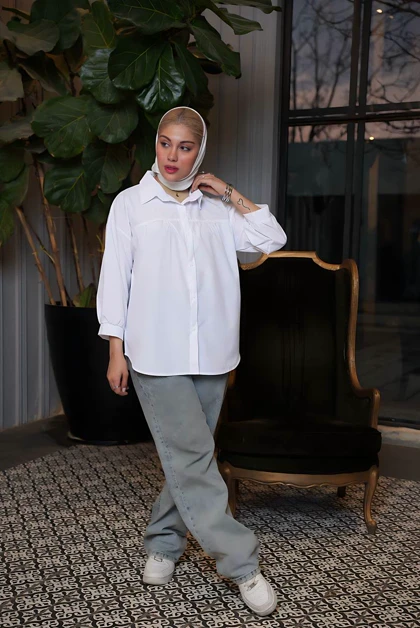 شومیز بالا چین زنانه کد 403049