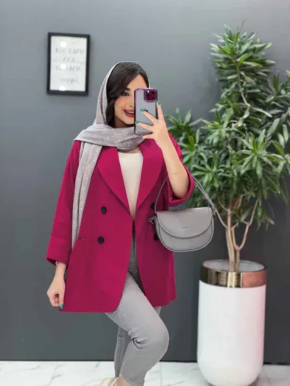 مانتو کتی یقه آرشال چهار دکمه