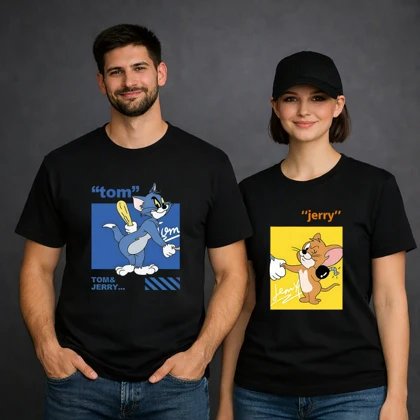 تیشرت ست دو نفره طرح تام و جری Tom and Jerry کد 02