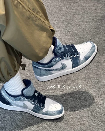 کتانی نایک ایر جردن وان لو واشد دنیم Nike Air Jordan 1 Low Washed Denim