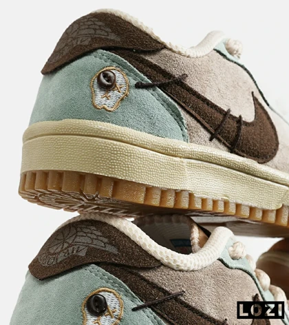 کفش کتانی مردانه و زنانه قهوه ای طوسی خردلی NIKE jordan Vodoo