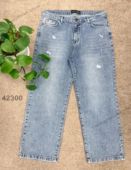 شلوار واید لگ سایزبزرگ کمرساده-42300