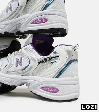 کفش کتانی مردانه و زنانه سفید آبی بنفش NEW BALANCE 530