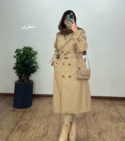 بارانی ضد آب بلند آستردار دنیز با ارسال رایگان