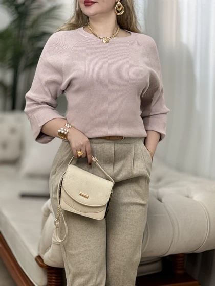 بلوز بافت آستین پاکتی 2261