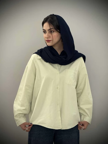 شومیز کتان نخ پاستلی