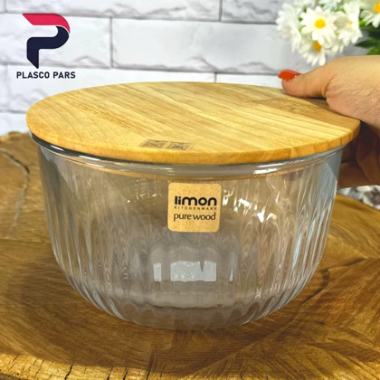 کاسه شیار دار 1.8 درب چوبی لیمون