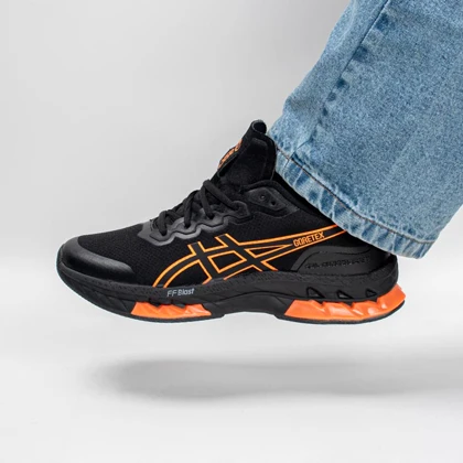 کفش کتانی مردانه مدل اسیکس ASICS رنگ مشکی نارنجی