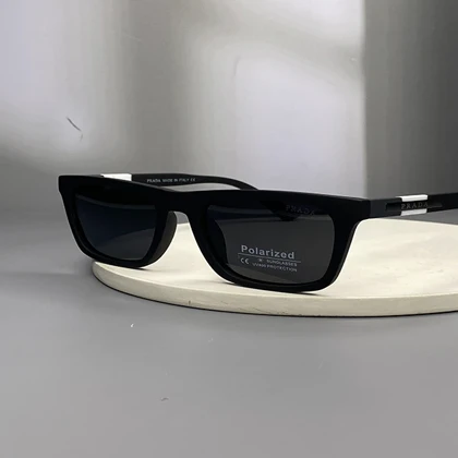 عینک آفتابی پرادا با فریم کائوچو و لنز پلی‌کربنات پلاریزه UV400 آنتی‌رفلکس Prada Luxury