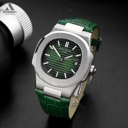 ساعت مردانه پتک فیلیپ بند چرمی Patek Philippe Nautilus L-GS5