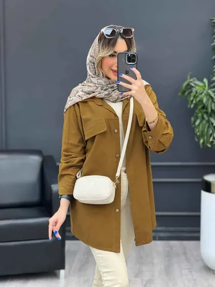 مانتو بغل زیپ جیب نما