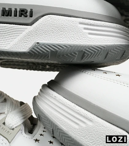 کفش کتانی سفید طوسی مشکی AMIRI MA2 Leather