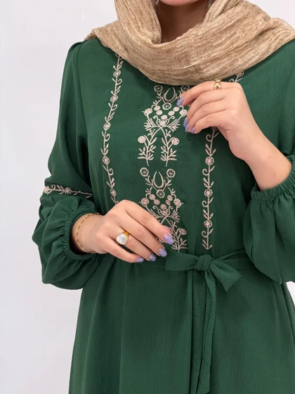پیراهن بلند سوپرکلوش گلدوزی لعیا 1
