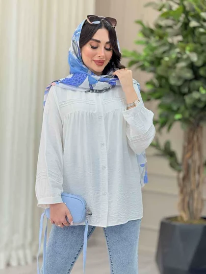 شومیز جلو چین دوخت دار