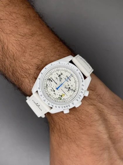 ساعت مچی امگا سواچ ماموریت به ماه اسنوپی طرحدار Omega x Swatch Mision to the moon