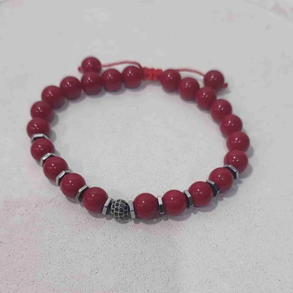 دستبند سنگ مرجان قرمز