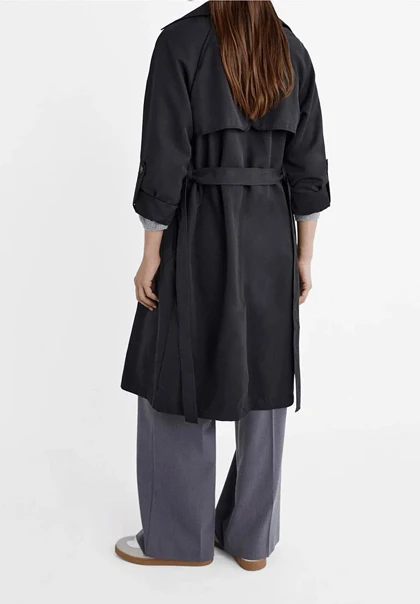 ترنچ کت مشکی Stradivarius 221