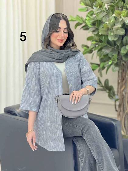 شومیز آستین پاکتی طرح دار