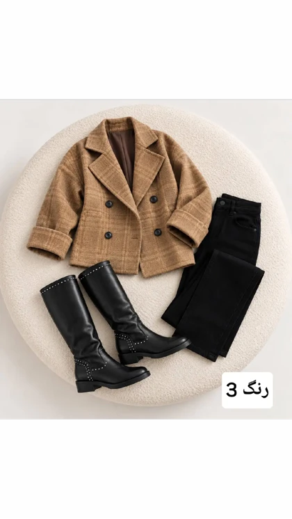 کت باکسی چهارخونه زنانه 88657