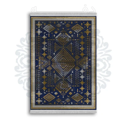 *جدید* فرشینه از جنس پارچه شانل مخمل ترک طرح فانتزی برند دفه کد 907