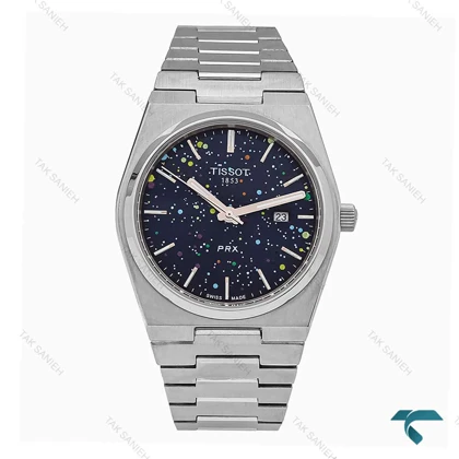 ساعت تیسوت PRX مردانه استیل صفحه سرمه ای کهکشانی Tissot-6123-G