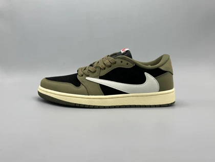 کتانی نایکی جردن1 لو تراویس مستر بلک اولیو/Nike Air Jordan1 Travis