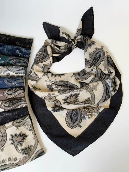 1807- روسری ژاکارد دست دوز