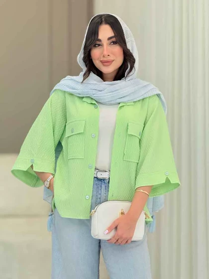 شومیز آستین دکمه چاک‌دار
