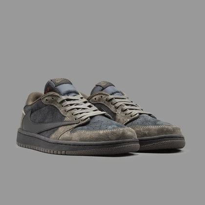 نایکی جردن 1 ترویس اسکات مشکی قهوه ای ساق کوتاه Nike Air Jordan 1 Low OG Travis Scott Black Brown