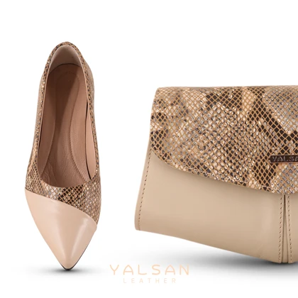 ست کیف و کفش زنانه چرم یلسان مدل هیلدا کد 924-ALIS-RTL