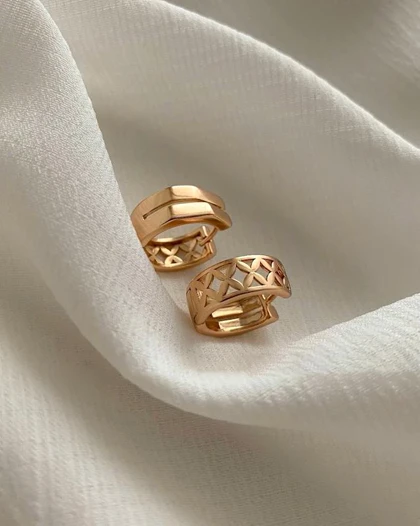 گوشواره دو لاین چند ضلعی ژوپینگ