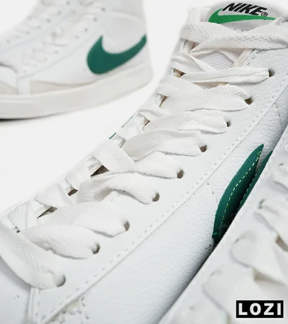 کفش کتانی ساق‌دار مردانه و زنانه سفید سبز Nike Blazer Low 77