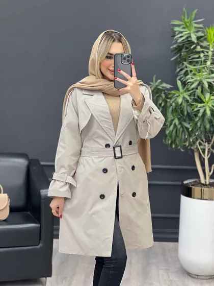 بارانی شش دکمه ژیله گرد بلند