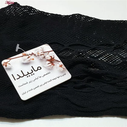 جوراب شلواری زنانه مدل پنجره ای مشکی کد 4624-159