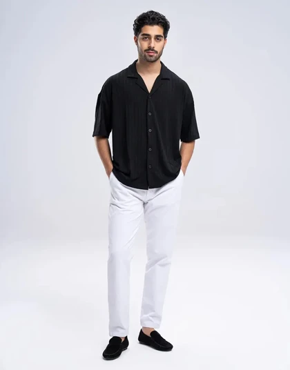 آستین کوتاه ژاکارد راه راه