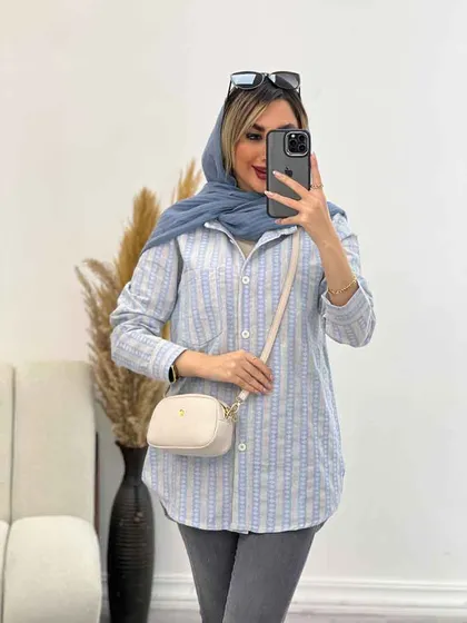 شومیز راه راه لوزی دار