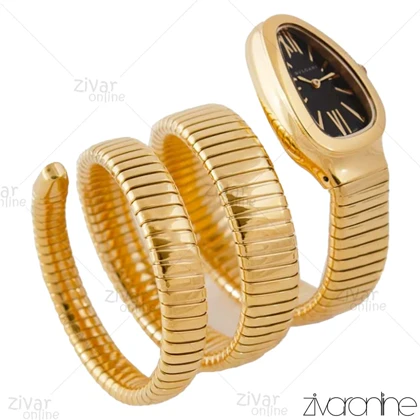 ساعت بولگاری زنانه مدل ماری طلایی صفحه مشکی 103759