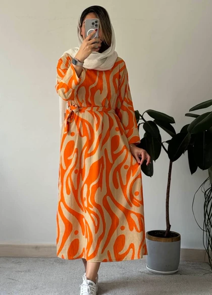 پیراهن مانتویی ماکسی افرا