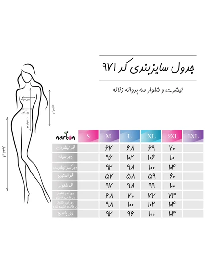 تیشرت آستین بلند و شلوار سه پروانه زنانه