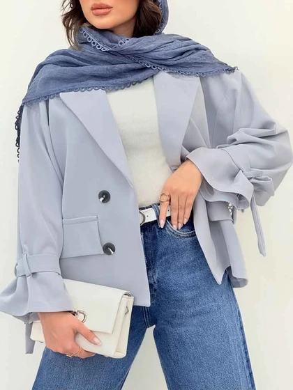 مانتو کتی چهار دکمه آستین بند