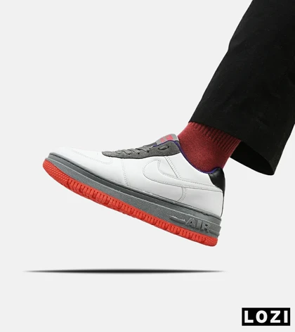 کفش کتانی مردانه و زنانه سفید طوسی نایک NIKE AIR FORCE مدل 4314