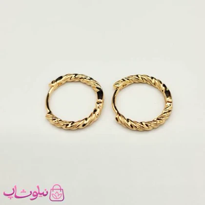 گوشواره حلقه‌ای زنانه ژوپینگ طرحدار قطر 1.5 سانت