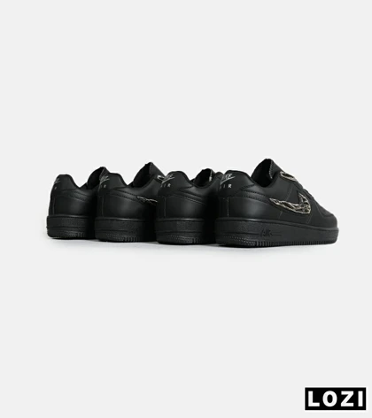 کفش کتانی مردانه و زنانه مشکی نایک NIKE AIR FORCE 1.7 lv8 Black gold مدل 7061