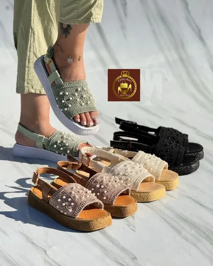 صندل گیپوری زنانه مروارید گل تابستانه