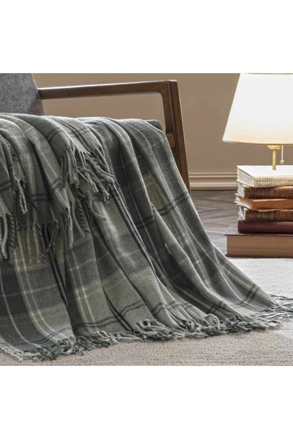 پتو یک نفره Taç Butik مدل Doğu Ekspresi اکریلیک - طوسی