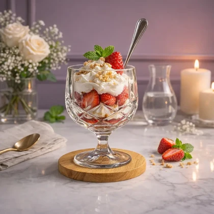 لیوان 6 عددی گرد طرحدار پایه دار لبه طلایی DELI